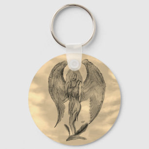 Angel in Tattoo Style Keychain