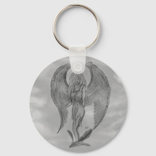 Angel in Tattoo Style Keychain