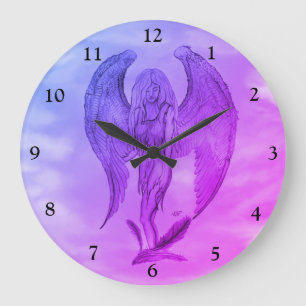 Angel in Tattoo Style Large Clock
