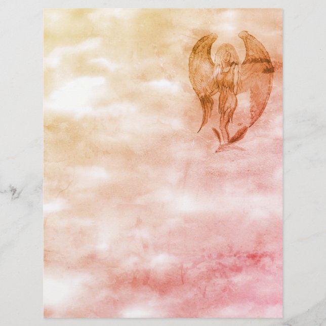 Angel in Tattoo Style Letterhead (Front)