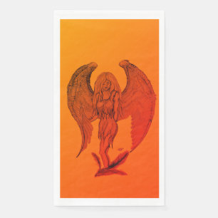 Angel in Tattoo Style Paper Guest Towels