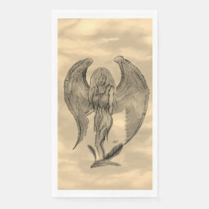 Angel in Tattoo Style Paper Guest Towels