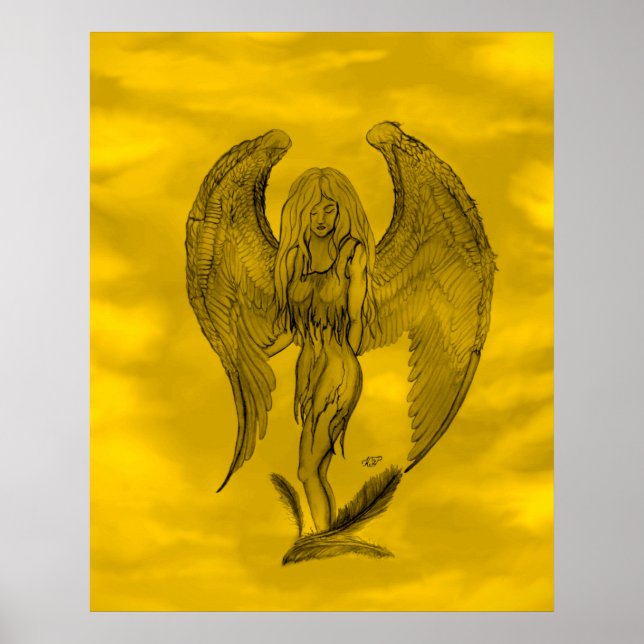 Angel in Tattoo Style Poster (Front)