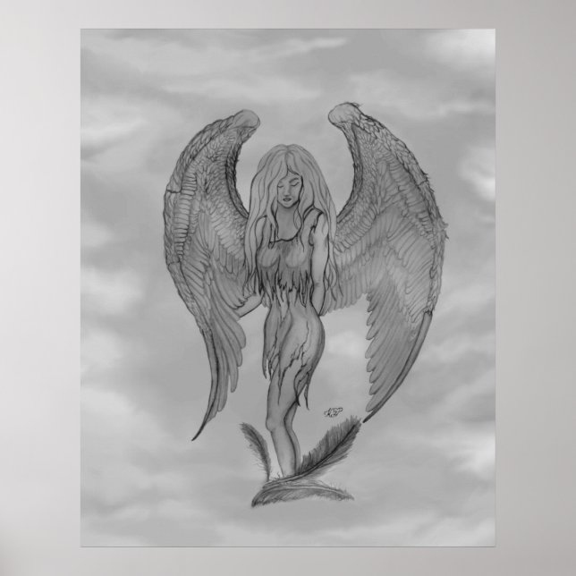 Angel in Tattoo Style Poster (Front)