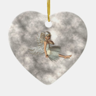 Angel in the Clouds Ceramic Ornament