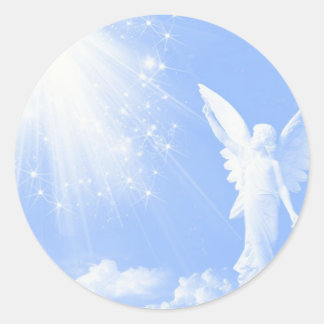 Angel In The Clouds Classic Round Sticker