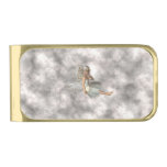 Angel in the Clouds Gold Finish Money Clip