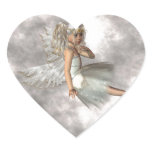 Angel in the Clouds Heart Sticker