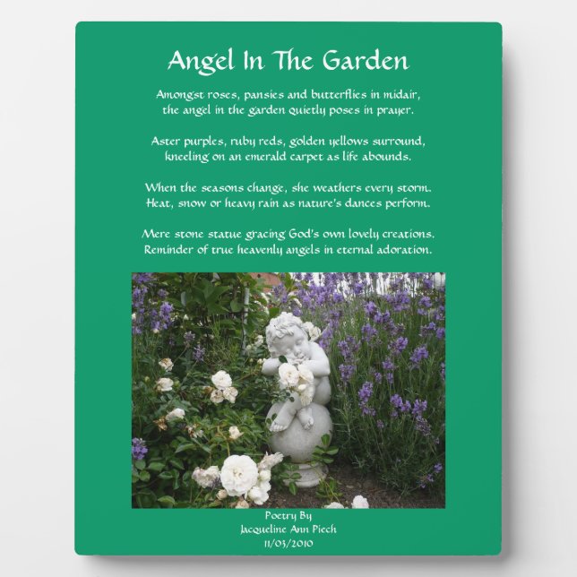 Angel In The Garden Poem Plaque (Front)