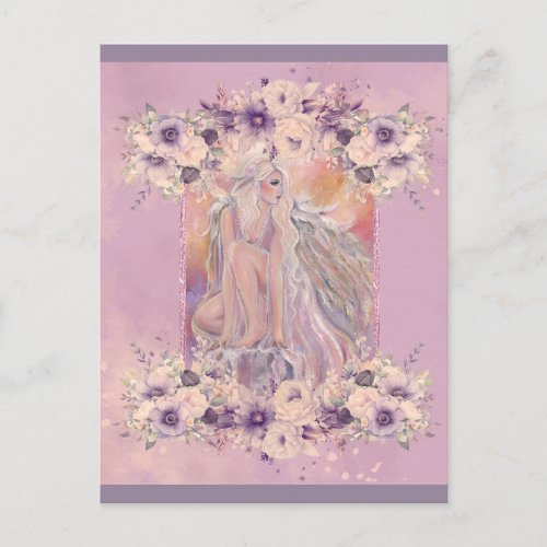Angel in the morning sun by Renee Lavoie Holiday Postcard