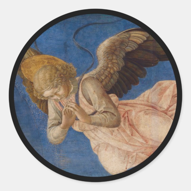 Angel in the Sky Classic Round Sticker (Front)