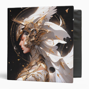 Angel In White Armor Fantasy Art 3 Ring Binder