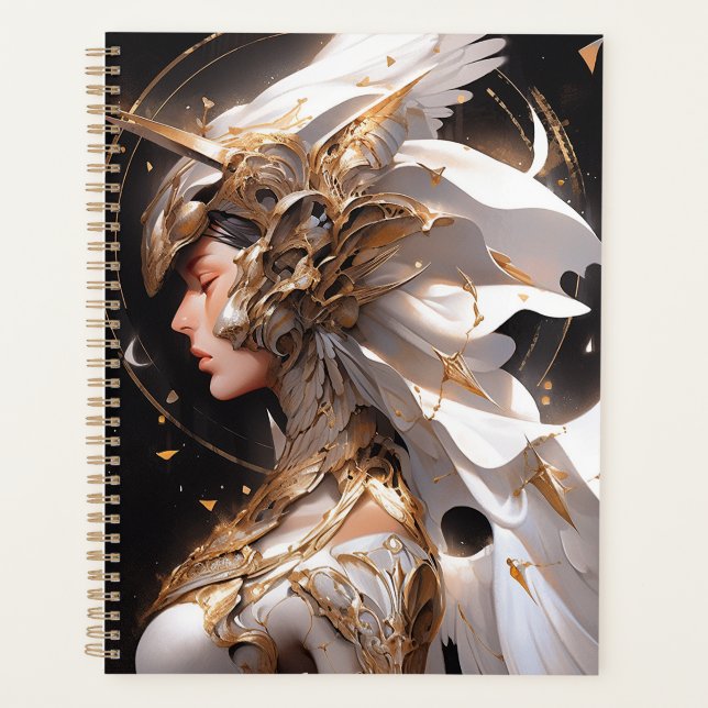 Angel In White Armor Fantasy Art Planner (Front)