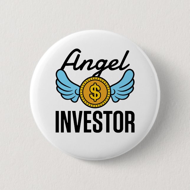 Angel Investor Investing Start-Up Business Button (Front)