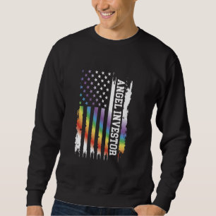 Angel Investor United States Distressed Rainbow w Sweatshirt