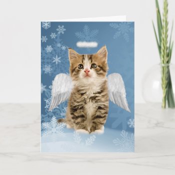 Angel Kitten Christmas Card by lamessegee at Zazzle