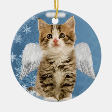 Angel Kitten Christmas Ornament