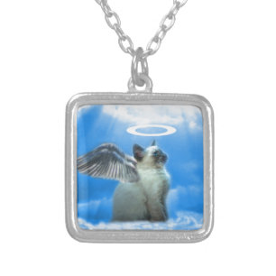 Angel Kitten Gifts Silver Plated Necklace