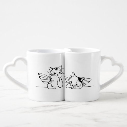 Angel Kitten Lovers Mug Set