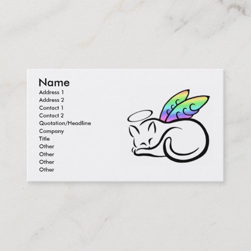 Angel Kitty Profile Card Business Card Template