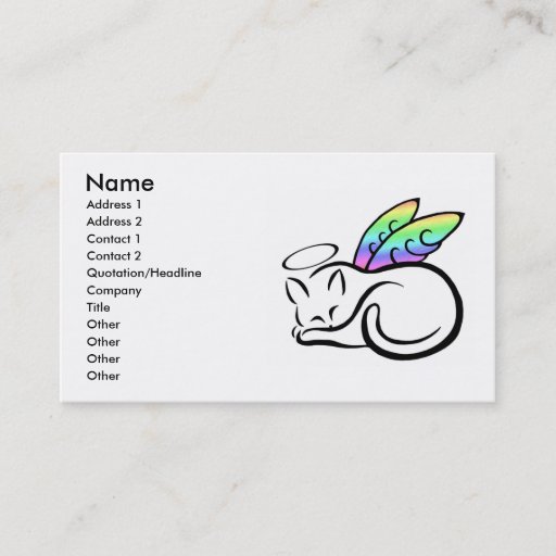 Customizable Angel Kitty Profile Card Business Card Template