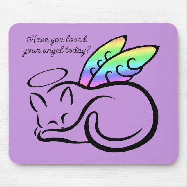 Angel Kitty (Purple) Mousepad (Front)