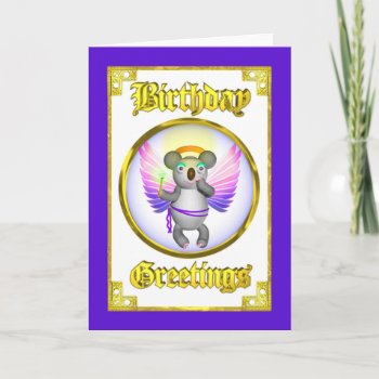 Angel Koala Birthday Card by ValxArt at Zazzle