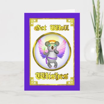 Angel Koala Get Well Wishes Card by ValxArt at Zazzle
