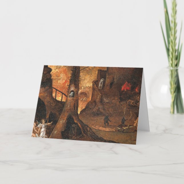 Angel Leading A Soul Into Hell By Hieronymus Bosch Card (Front)