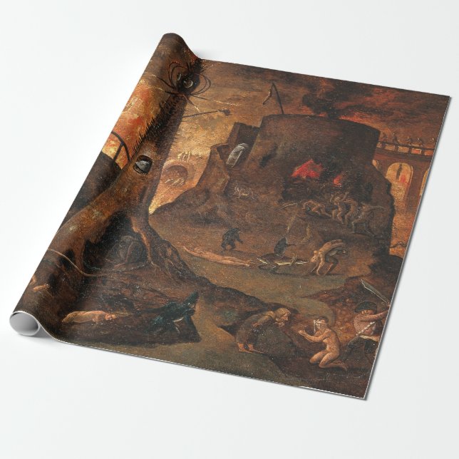 Angel Leading A Soul Into Hell By Hieronymus Bosch Wrapping Paper (Unrolled)