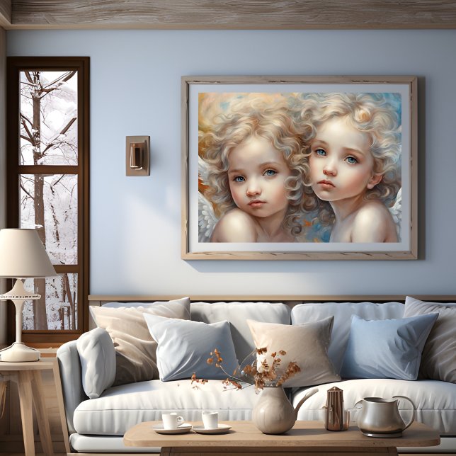 Angel Little Sisters Modern Art Poster (Angel Little Sisters Modern Art Poster)