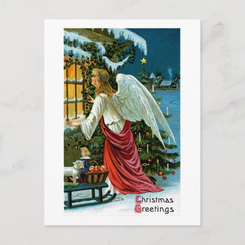 Angel Looking in the Window Postcard