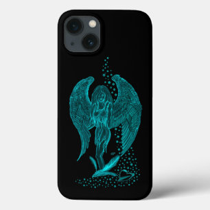 Angel lost in Love , black and green Design iPhone 13 Case
