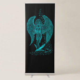 Angel lost in Love , black and green Design Retractable Banner