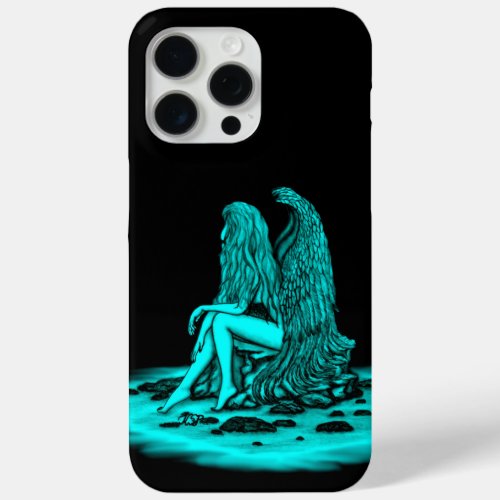 Angel  lost in thought  black and green Design iPhone 15 Pro Max Case