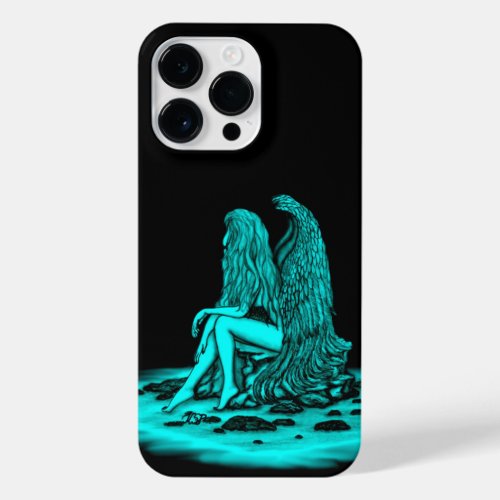 Angel  lost in thought  black and green Design iPhone 14 Pro Max Case