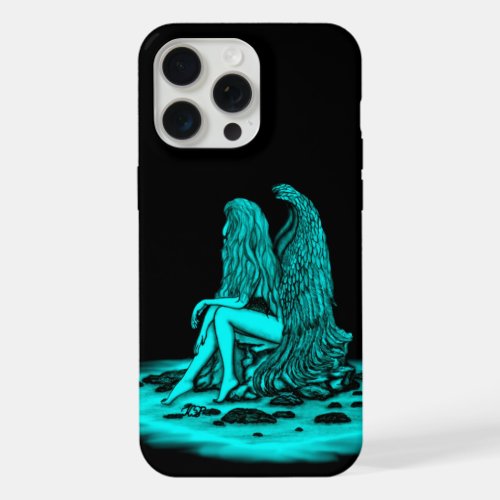 Angel  lost in thought  black and green Design iPhone 15 Pro Max Case
