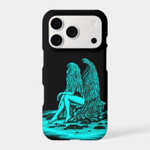 Angel , lost in thought , black and green Design iPhone 17 Pro Case