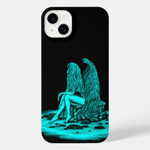 Angel  lost in thought  black and green Design iPhone 14 Plus Case