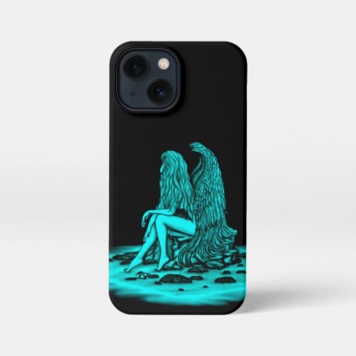 Angel  lost in thought  black and green Design iPhone 13 Mini Case