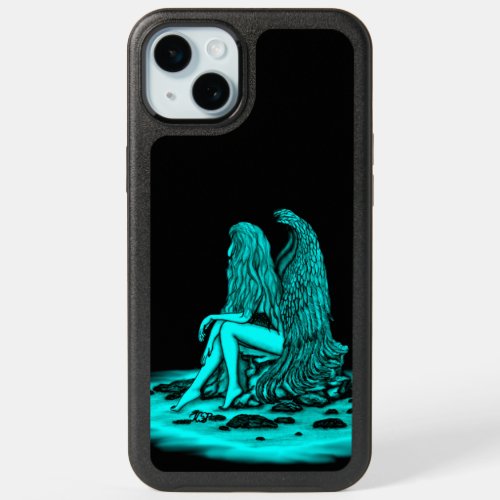 Angel  lost in thought  black and green Design iPhone 15 Plus Case