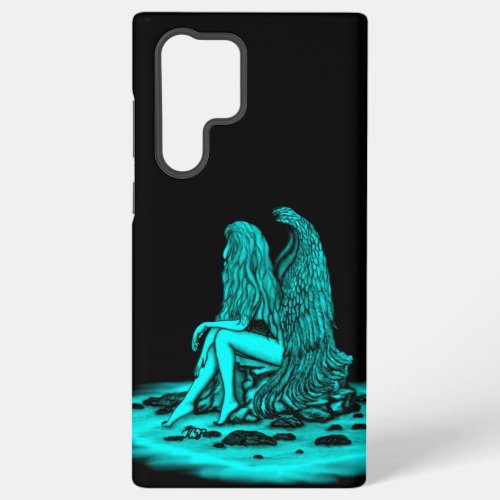 Angel  lost in thought  black and green Design Samsung Galaxy S22 Ultra Case