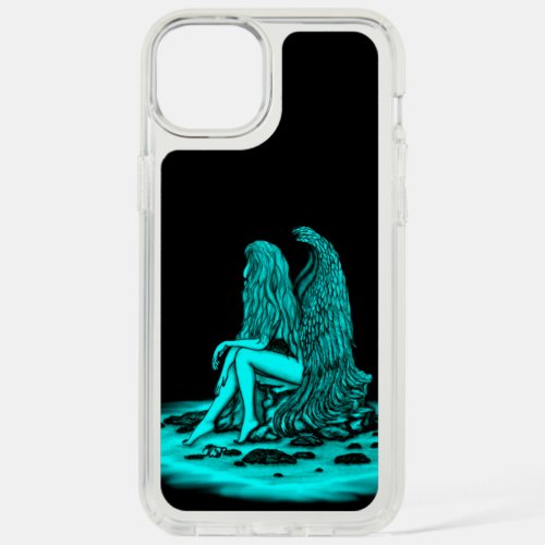 Angel  lost in thought  black and green Design iPhone 15 Plus Case