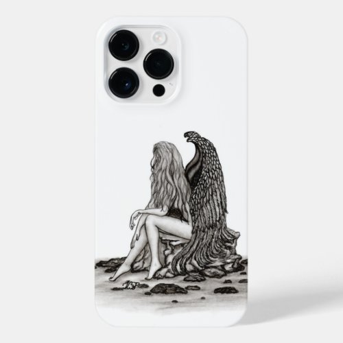 Angel  lost in thought  black and white Design iPhone 14 Pro Max Case
