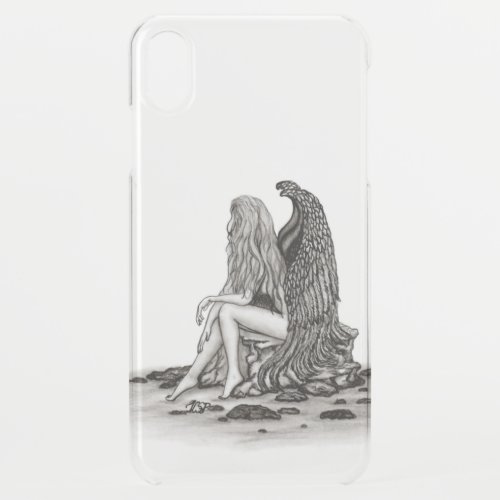 Angel  lost in thought  black and white Design iPhone XS Max Case