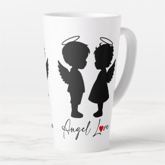 Angel Love – Cute Angel Couple Design Latte Mug