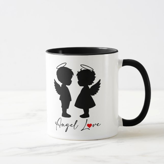 Angel Love – Cute Angel Couple Design Mug (Right)