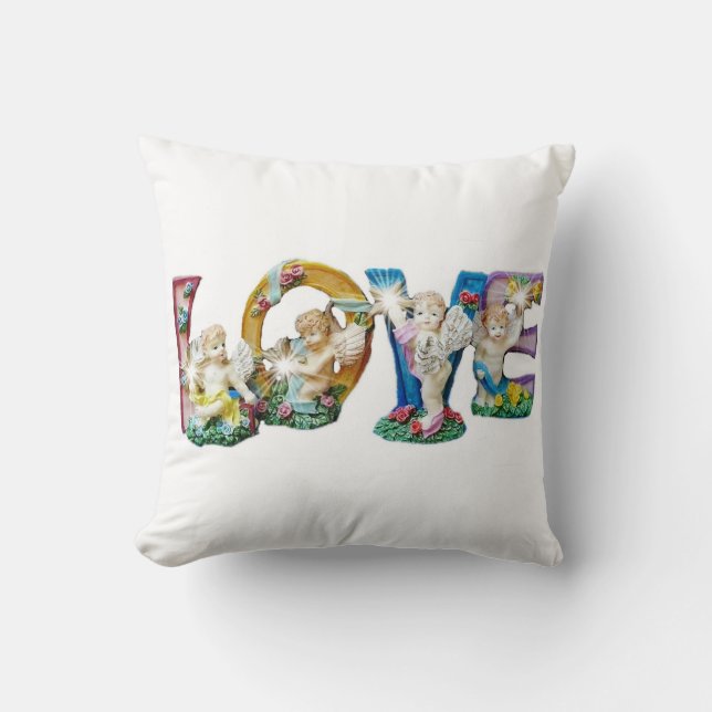 Angel love throw pillow (Front)
