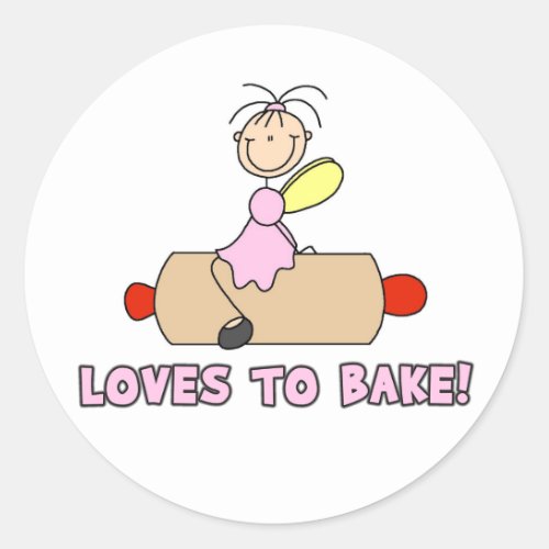 Angel Loves to Bake T_shirts and Gifts Classic Round Sticker