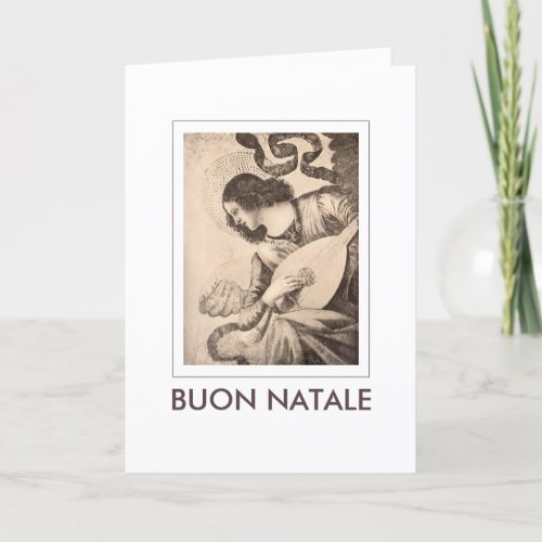 Angel Lute Buon Natale Christmas Holiday Card